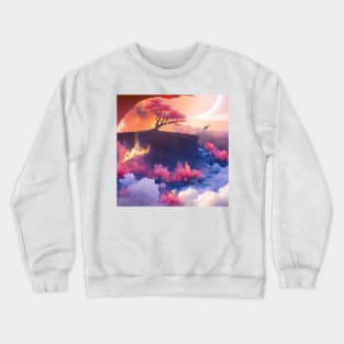 Sakura Dreams: A Fantasy Sky Journey Crewneck Sweatshirt